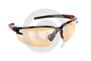 Safety glasses for athletes and workers, isolated on a white background