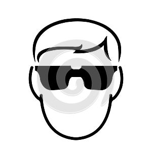 Safety Glasses Black Icon,Vector Illustration, Isolated On White Background Label. EPS10