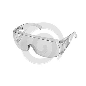 Safety glasses isolated on white background with clipping path.