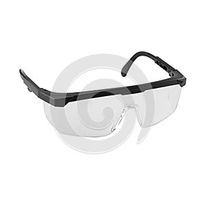 Safety glasses isolated on white background with clipping path.