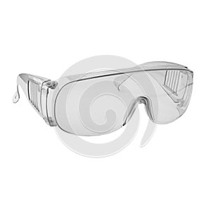 Safety glasses isolated on white background with clipping path.