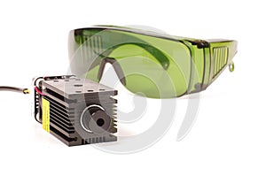 Safety glasses for laser beam protection and high power laser isolated