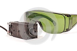 Safety glasses for laser beam protection and high power laser isolated