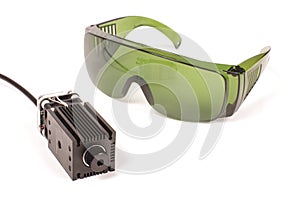 Safety glasses for laser beam protection and high power laser isolated