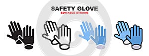 Safety Glove icon set with different styles