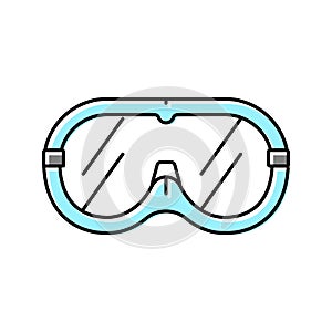 safety goggles engineer color icon vector illustration