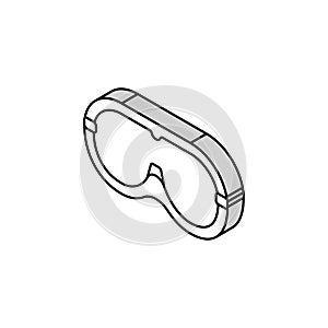 safety goggles engineer isometric icon vector illustration