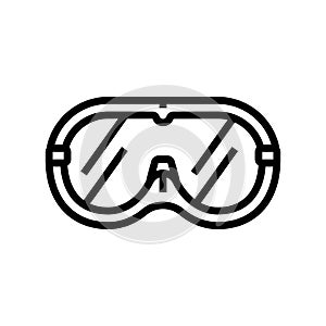 safety goggles engineer line icon vector illustration