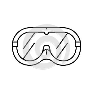 safety goggles engineer line icon vector illustration