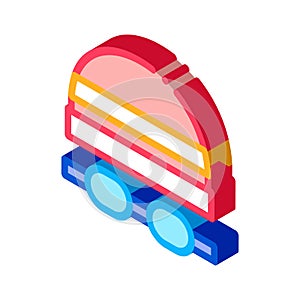 Safety goggles and hat isometric icon vector illustration