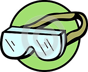 safety goggles with strap vector illustration