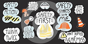 Safety hand drawn lettering set