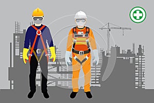 Safety harness , construction vector photo