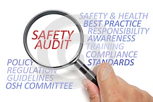 Safety and health at workplace conceptual, focus on Safety Audit