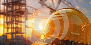 The Safety Helmet at Construction Site.AI generated image