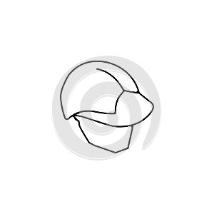 Safety helmet, hard hat thin line icon. helmet linear outline icon