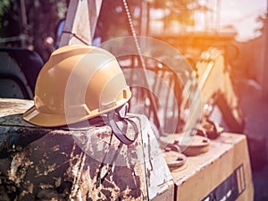 Safety helmet placed after engineers construction finish working