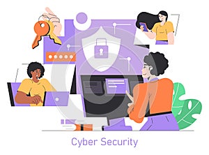 Safety Internet Day. Flat Vector photo