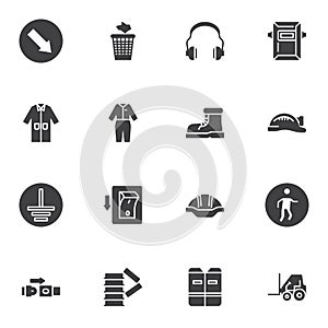 Safety mandatory signs vector icons set