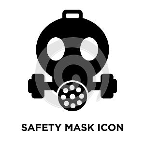 Safety mask icon vector isolated on white background, logo concept of Safety mask sign on transparent background, black filled