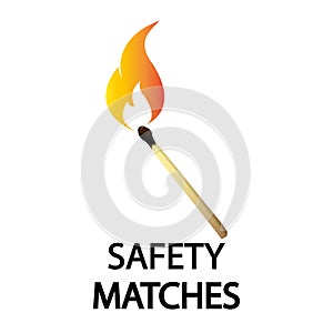 safety matches burning charred match