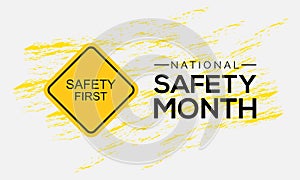National Safety Month (NSF) vector banner .