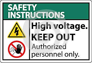 Safety notice signs symbols high voltage keep out photo