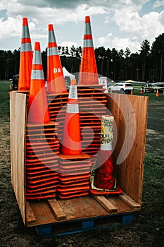 Safety Orange Construction road Cones