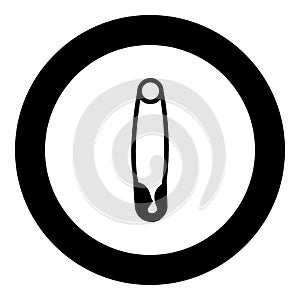 Safety pin black icon in circle