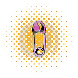 Safety pin icon, comics style