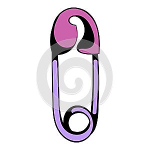 Safety pin icon, icon cartoon