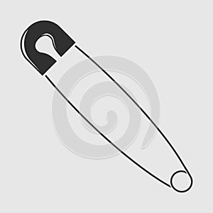 Safety pin isolated on white background. Vector