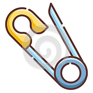 Safety Pin LineColor illustration