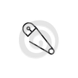 Safety pin outline icon