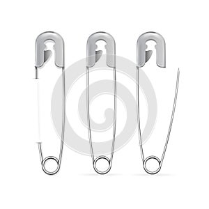 Safety Pin Set. Vector