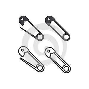 Safety pin. Vector icon template