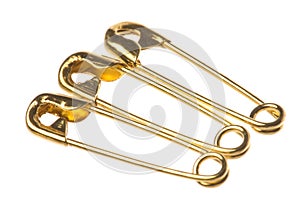 Safety Pins Macro Isolated