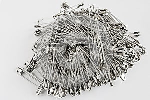 Safety pins pile closeup