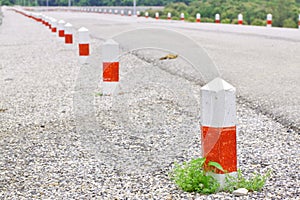 Safety post at the roadside, journey is adventure