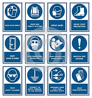 Safety PPE Must Be Worn Sign Isolate On White Background,Vector Illustration