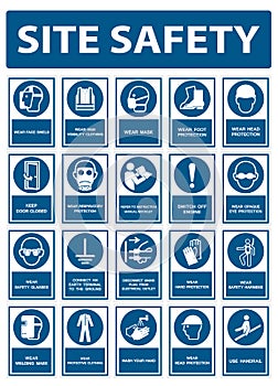 Safety PPE Must Be Worn Sign Isolate On White Background,Vector Illustration