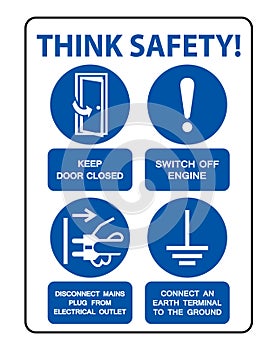 Safety PPE Must Be Worn Sign Isolate On White Background,Vector Illustration EPS.10