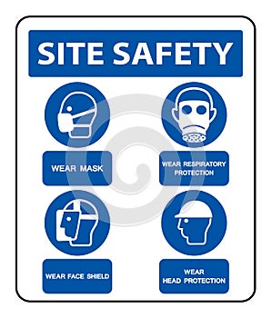 Safety PPE Must Be Worn Sign Isolate On White Background,Vector Illustration EPS.10
