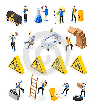 Safety Precaution Isometric Icons