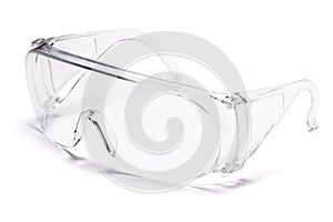 Safety protective spectacles glasses isolated on white background with clipping path
