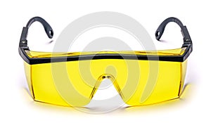 Safety protective spectacles glasses isolated on white background with clipping path