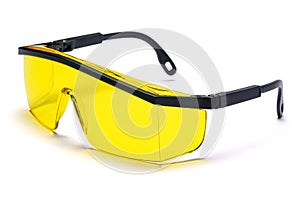 Safety protective spectacles glasses isolated on white background with clipping path