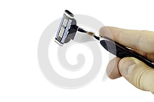 Safety razor blade in hand