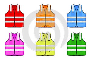 Safety reflective vest icon sign flat style design vector illustration.