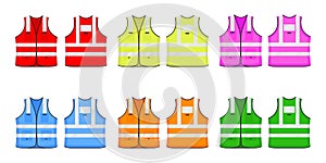 Safety reflective vest icon sign flat style design vector illustration.